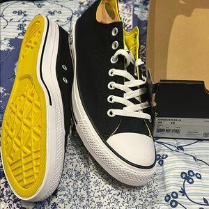 Converse Black and Yellow Canvas Sneakers